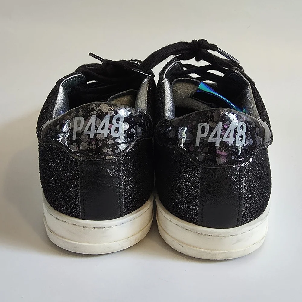 P448 John Black Glitter Sneakers Size 36